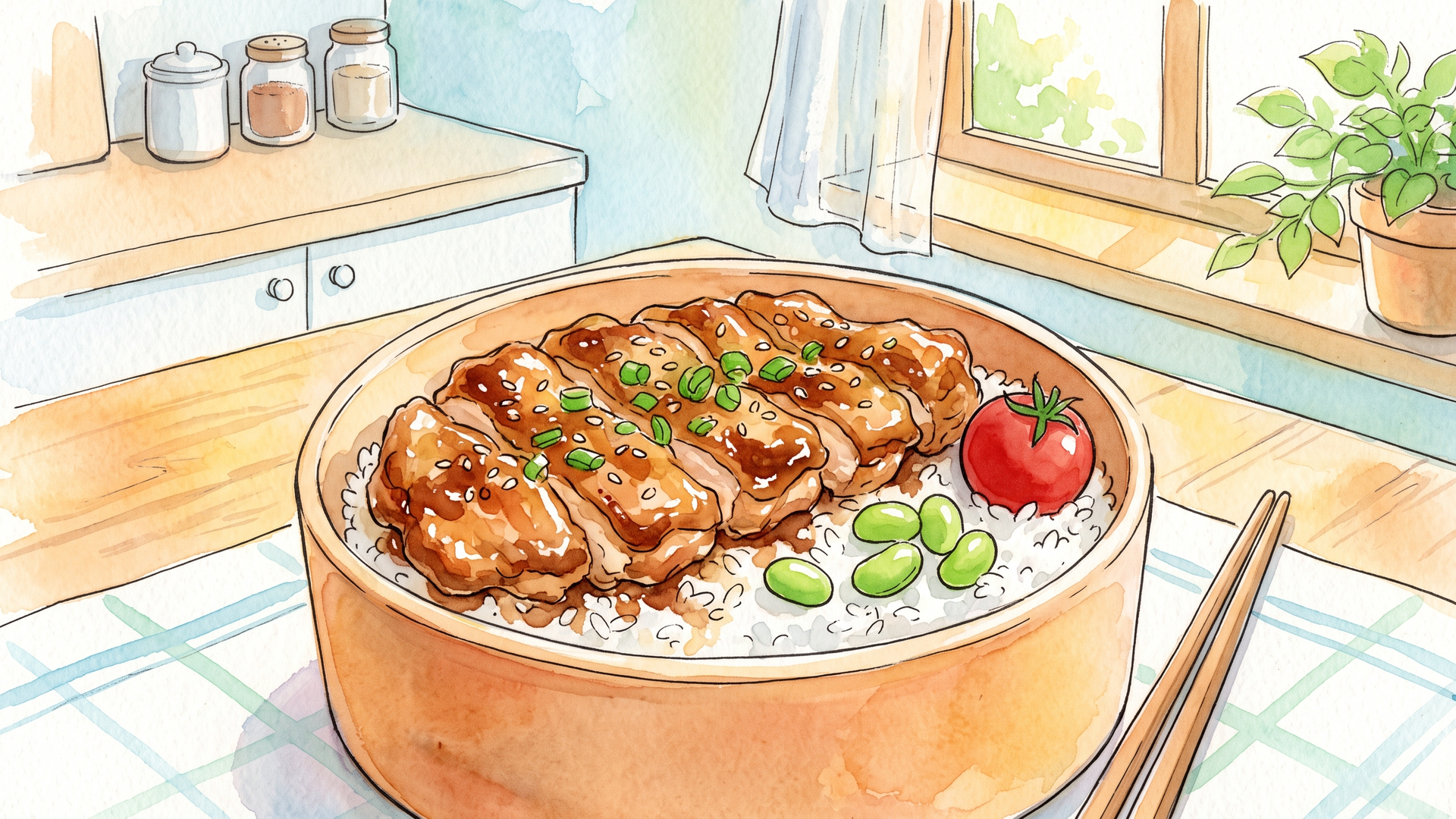 作り置きのおかずを味付けしながら仕上げているところ