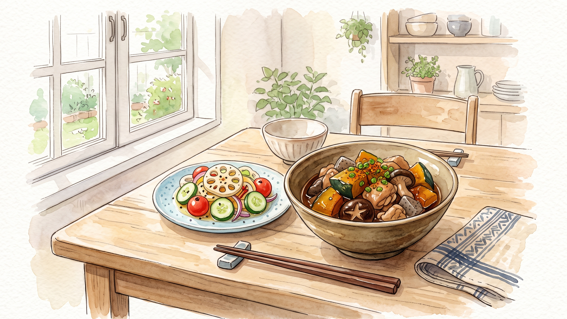 保存容器に作り置きを詰めているところ